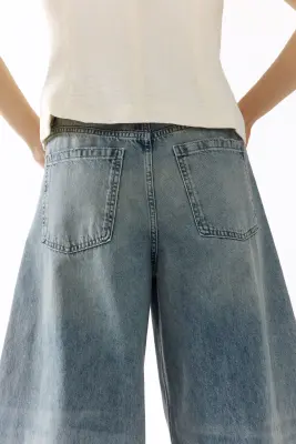 Barrel High Waist Jeans - Bleu denim clair — photo 2