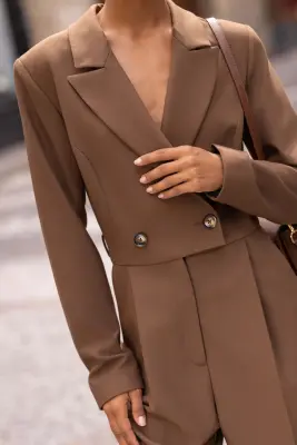 Everett Wool Jumpsuit - Brown — photo 5