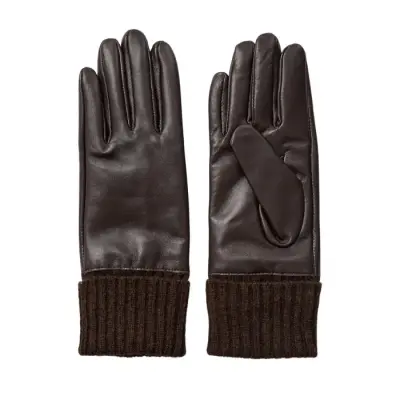 Gants Birna Cuir Chocolat — photo 1