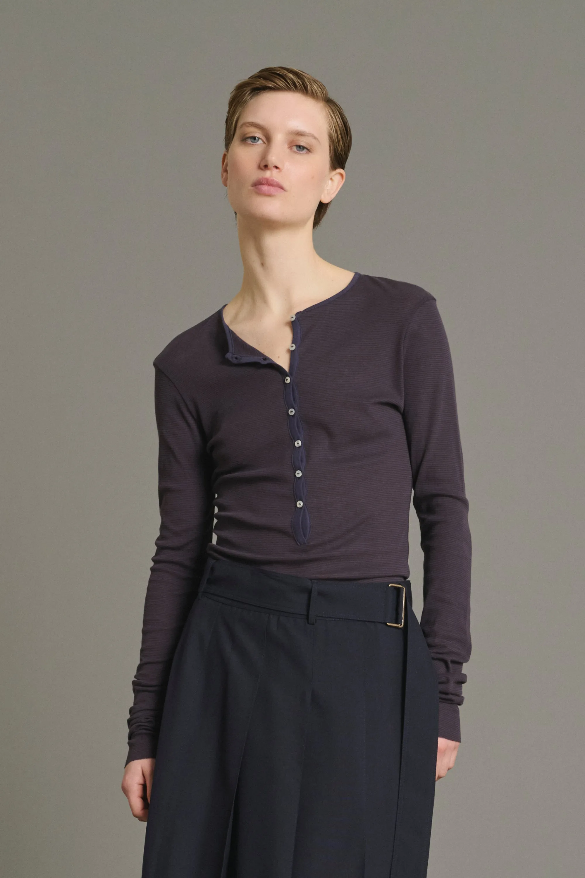 TEE-SHIRT ISABELLA MARRON ROUGE/VIOLET FONCÉ