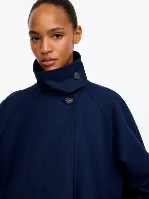 Veste en coton à col montant - Dark Blue — photo 3