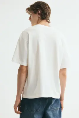 T-shirt imprimé Relaxed Fit - Crème/Oasis — photo 3