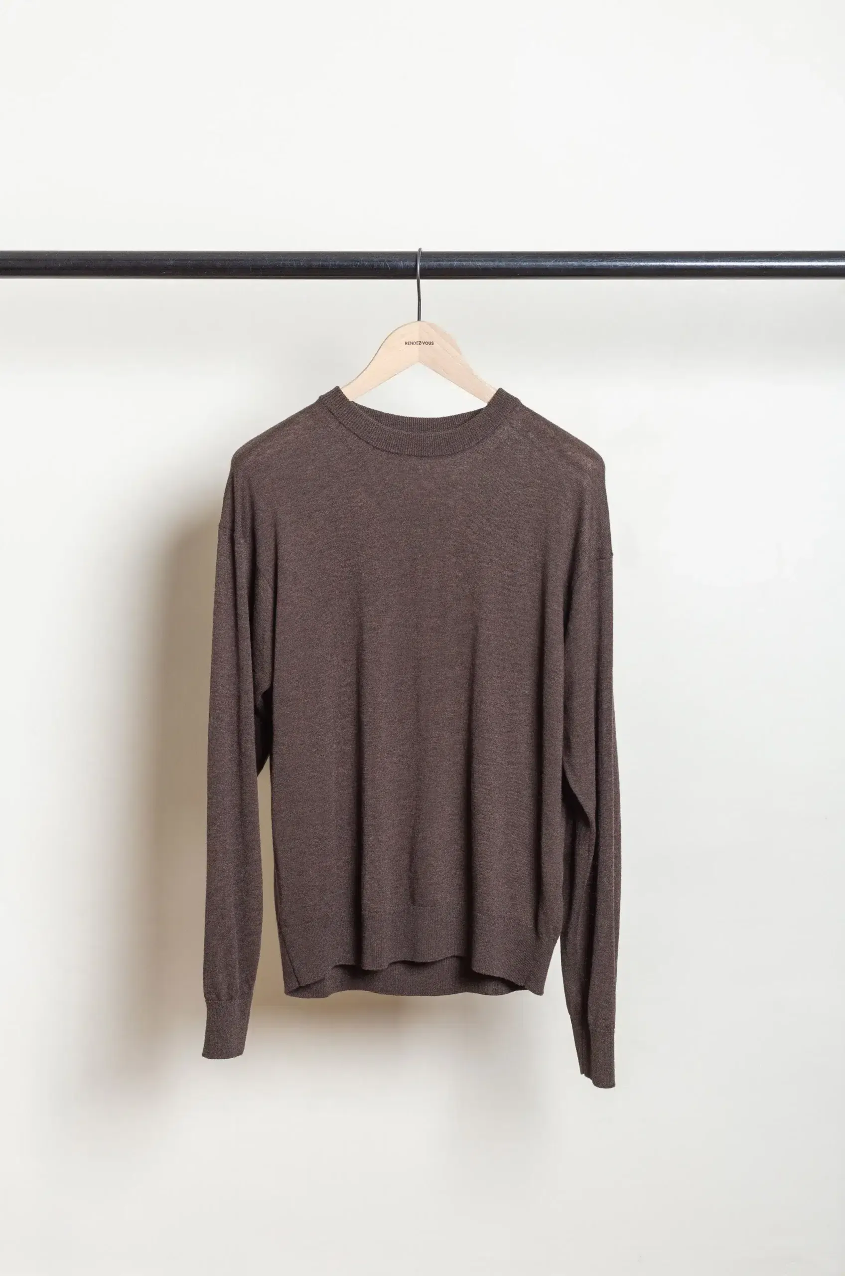 Roberto Collina – Knit LS Crewneck Sweater Comfort Fit – Corteccia
