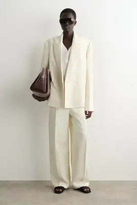 BLAZER DE SMOKING EN MÉLANGE DE LIN - ÉCRU — photo 2
