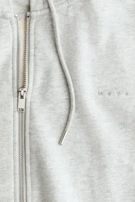Veste de sport courte avec capuche et zip - Gris clair chiné — photo 5