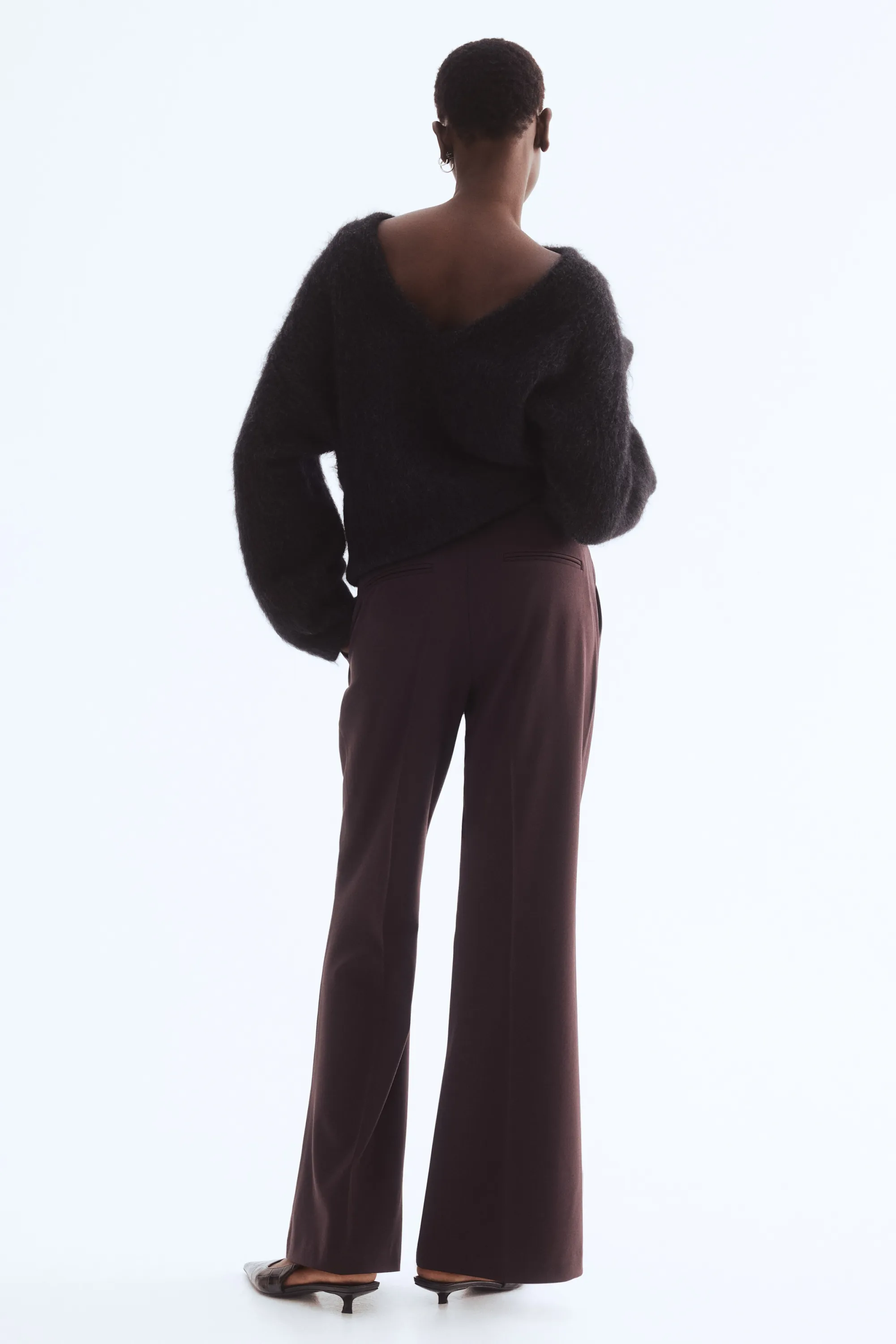 Pantalon chic évasé - Marron foncé