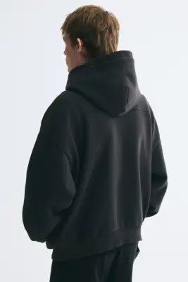 Hoodie imprimé Oversized Fit - Noir délavé/Original — photo 4
