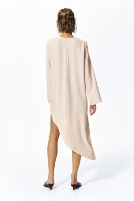 Robe asymétrique - Crème — photo 3
