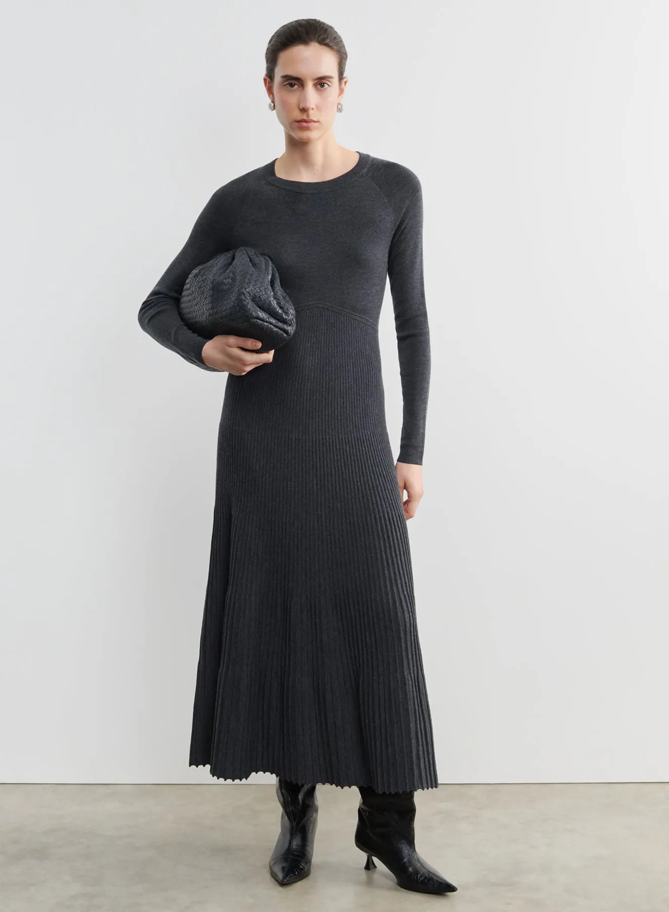 Robe en laine mérinos et élasthanne