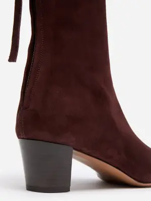 Bottines en cuir - Marron — photo 4