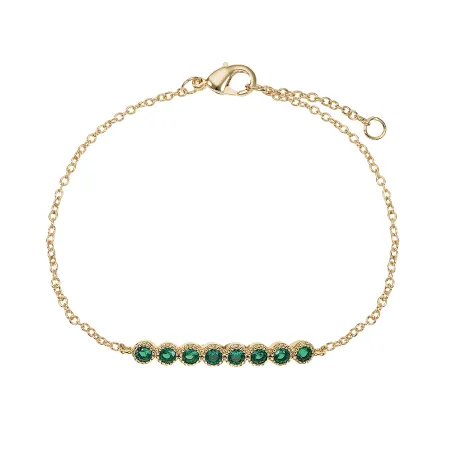 Bracelet Plaqué or - verre teinté vert Go Mademoiselle 605597