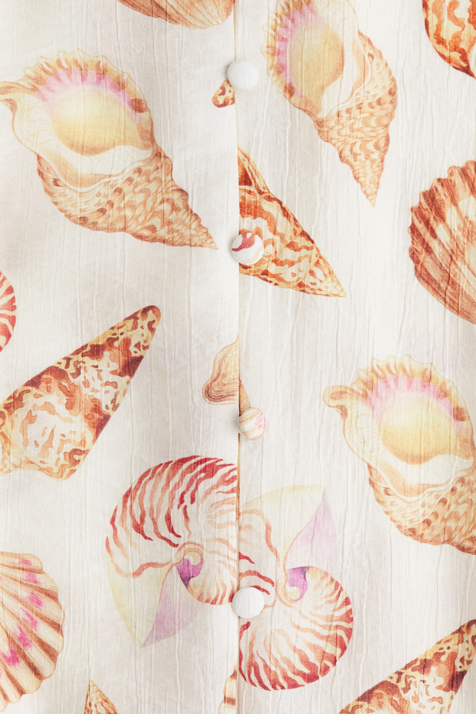 Robe en crêpe avec ceinture à nouer - Crème/coquillages