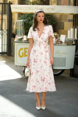 Arlette Wrap Dress - Peony print — photo 1