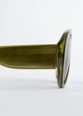 Lunettes de soleil oversize de style aviateur - Vert — photo 2