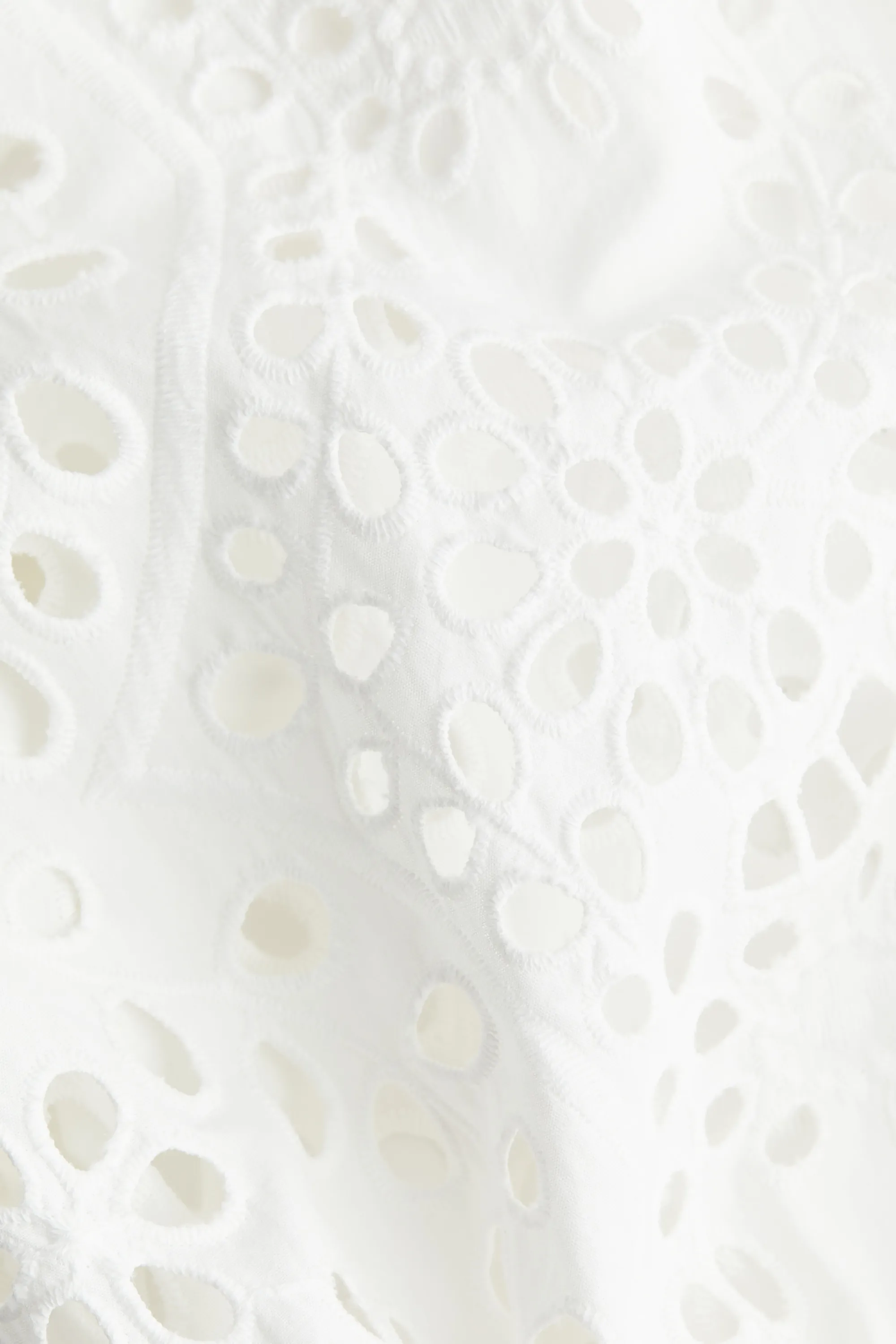 Robe avec manches en broderie anglaise - Blanc