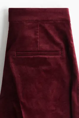Pantalon évasé en velours - Rouge foncé — photo 3