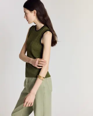 Top Kahny olive et noir — photo 4