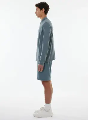 Chemise Bleue Manches Longues en Lyocell / Tencel / Coton — photo 2
