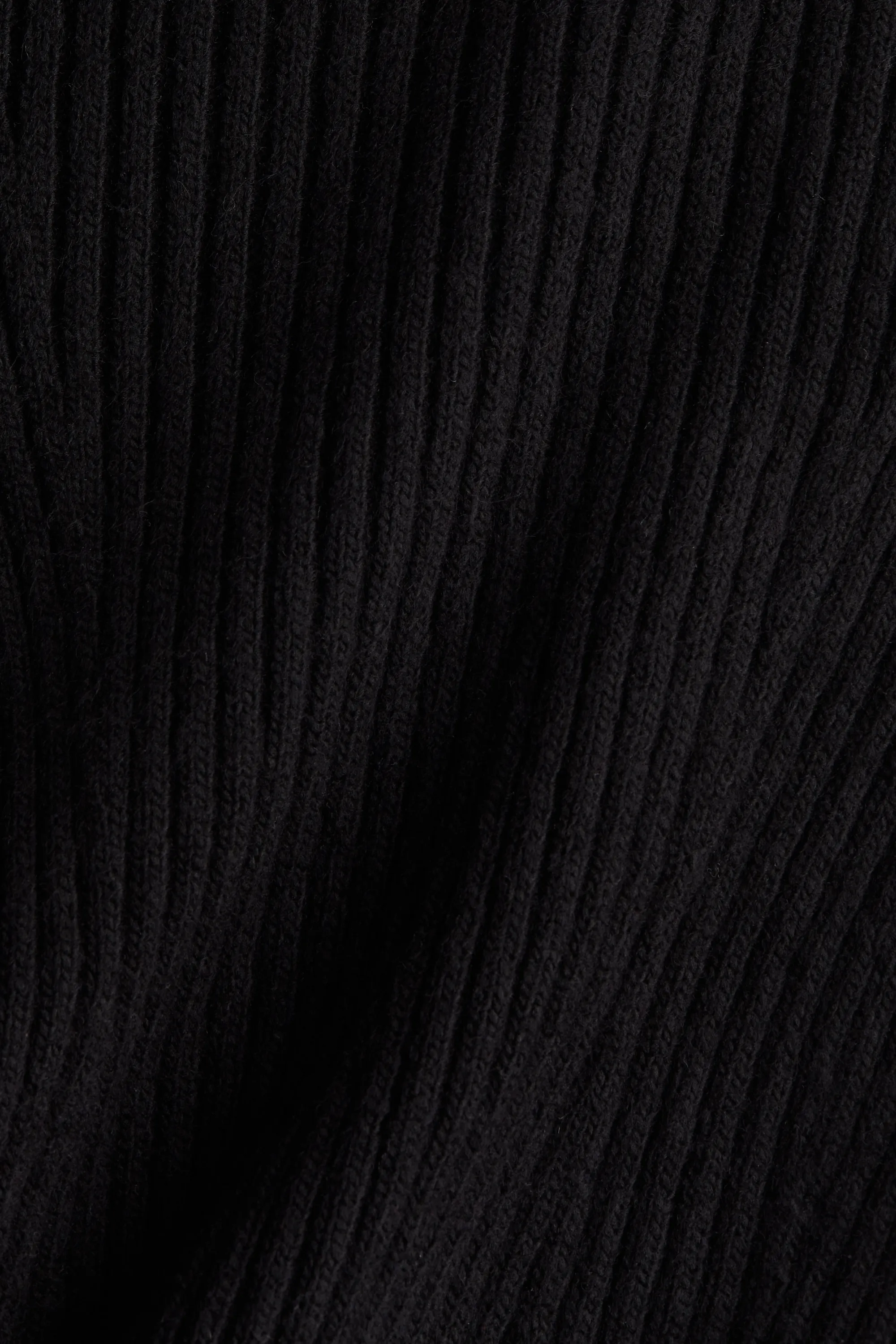 Robe à encolure bateau en maille côtelée - Noir