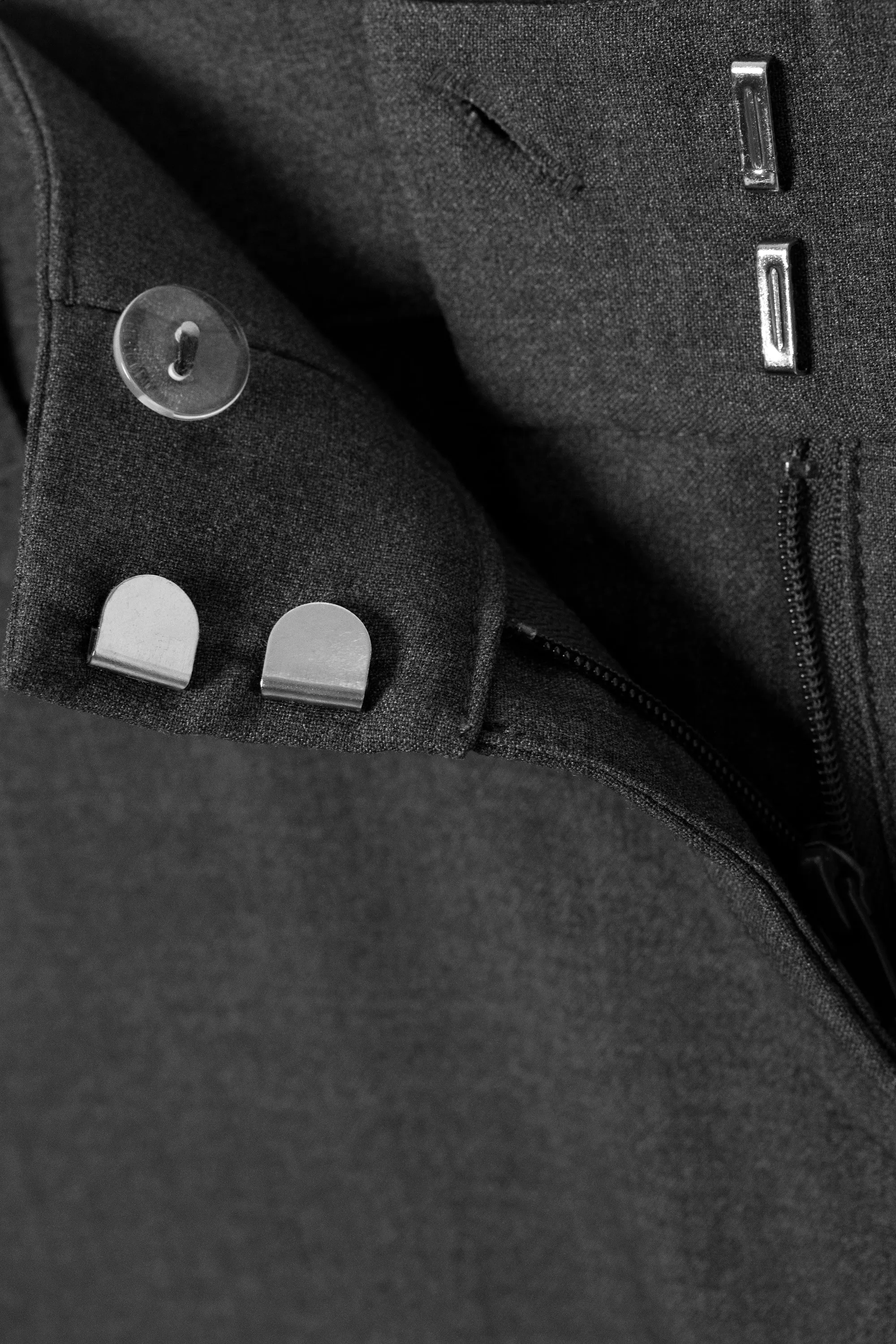 Pantalon de costume évasé taille basse - Gris foncé chiné
