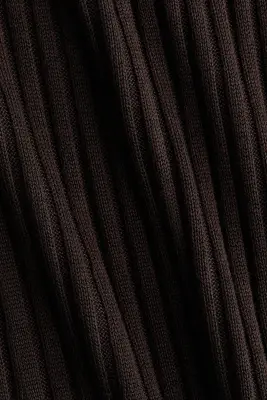 Jupe en maille de viscose côtelée - Marron foncé — photo 5