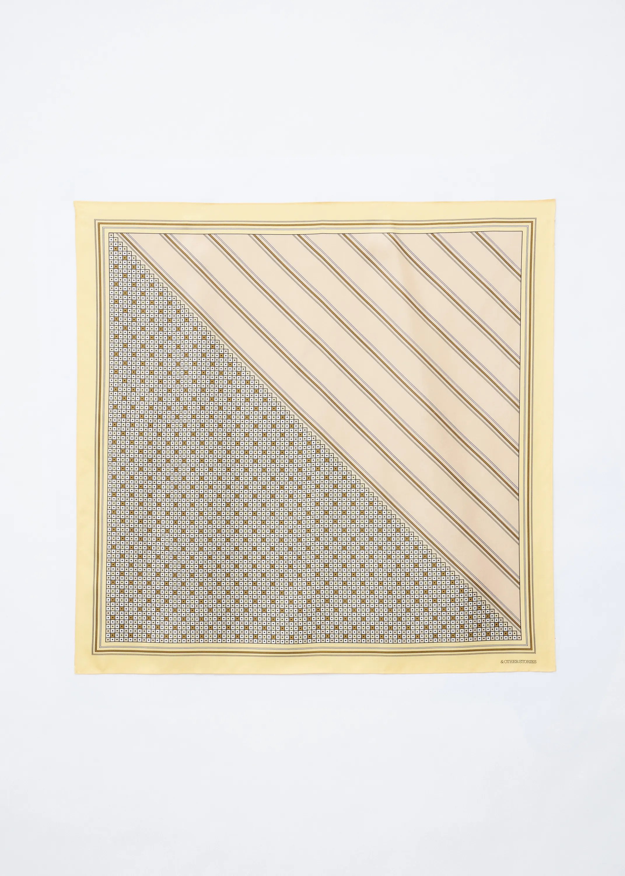 Foulard en soie imprimée - Jaune/Beige