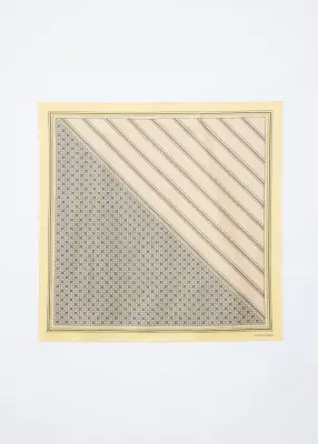 Foulard en soie imprimée - Jaune/Beige — photo 1
