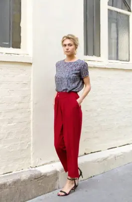 Pantalon Jaffa rouge – Mamamushi Studio — photo 3