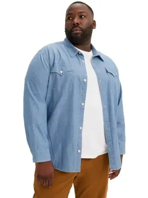 LEVIS CHEMISE BIG WESTERN Bleu — photo 3