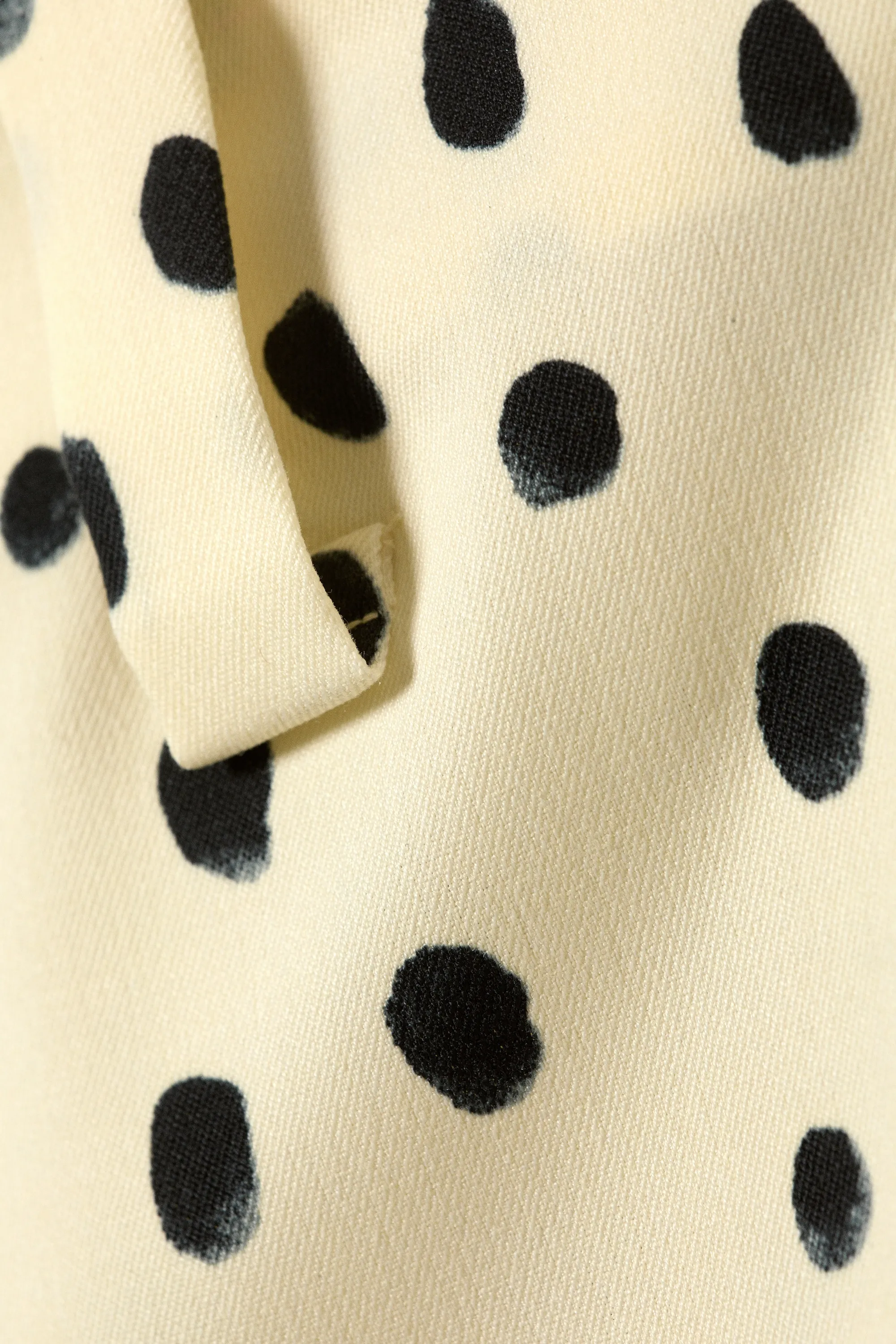 Jupe midi taille basse - Jaune clair - Pois