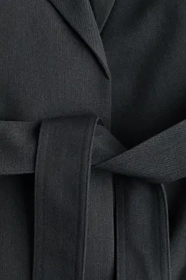 MAMA Blazer avec ceinture à nouer - Gris foncé — photo 5