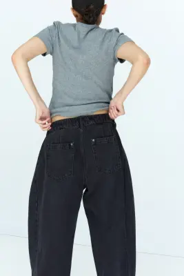 MAMA Jean à jambes barrel - Noir denim — photo 2