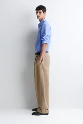 CHEMISE DÉCONTRACTÉE EN POPELINE DE COTON PIMA - BLEU — photo 3