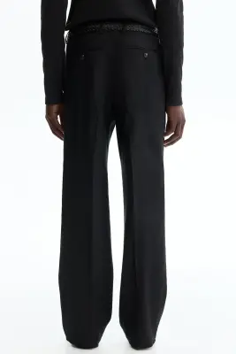 Pantalon chic Relaxed Fit en lin mélangé - Noir — photo 2