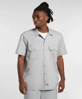 DICKIES CHEMISE MANCHES COURTES Gris clair — photo 5