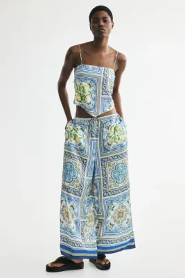 Top imprimé avec bretelles fines - Bleu/motif — photo 2