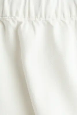 Short en denim avec taille élastique - Blanc — photo 4