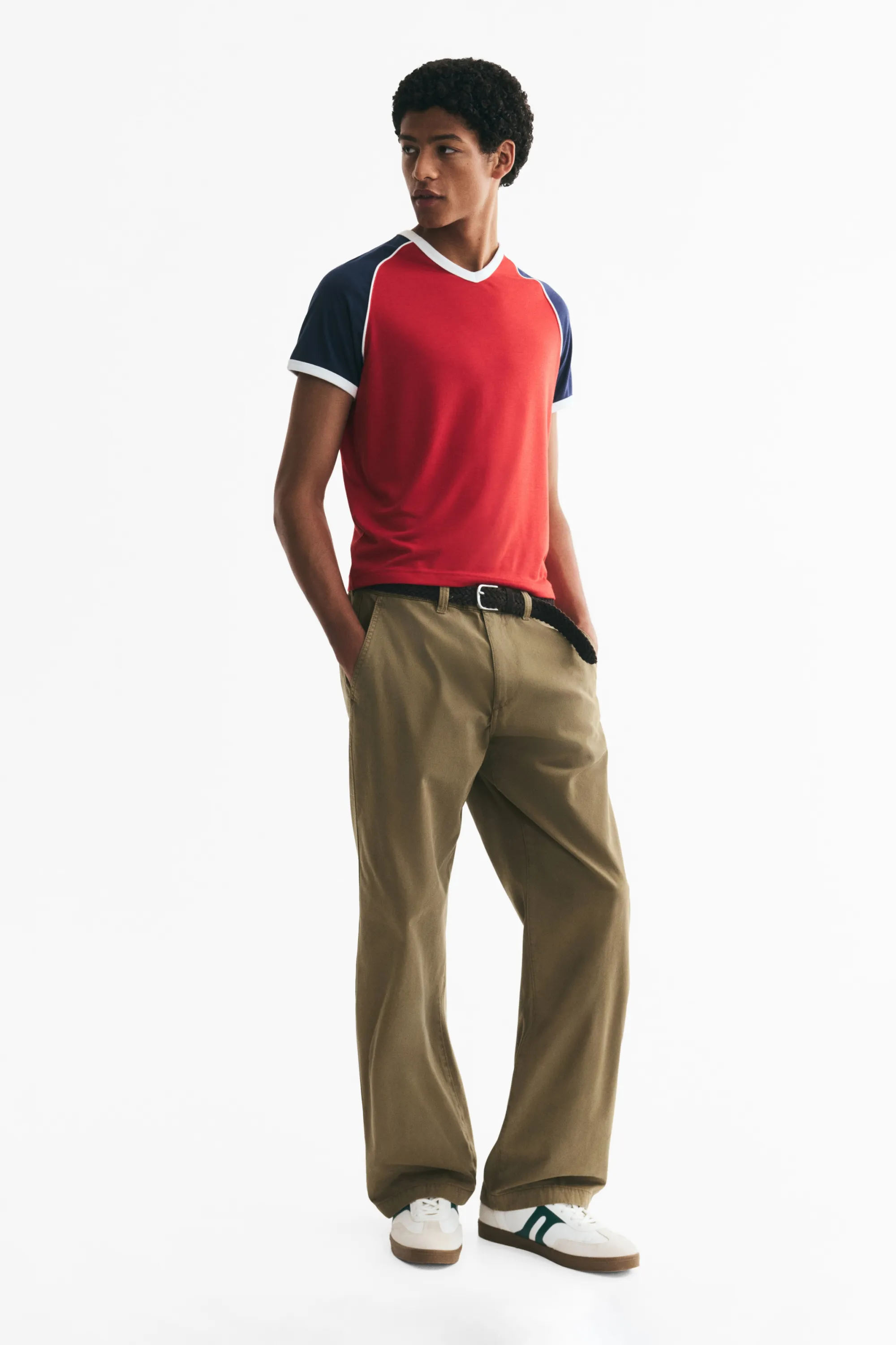 Slim Fit T-shirt - Rouge/color block
