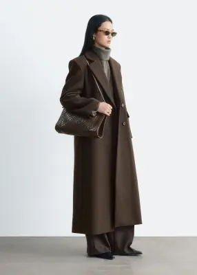 Long Wool Coat - Taupe foncé — photo 5