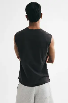 Débardeur Regular Fit en coton - Noir — photo 2