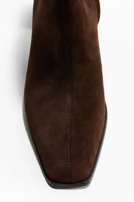 Bottines en cuir - Marron foncé — photo 3