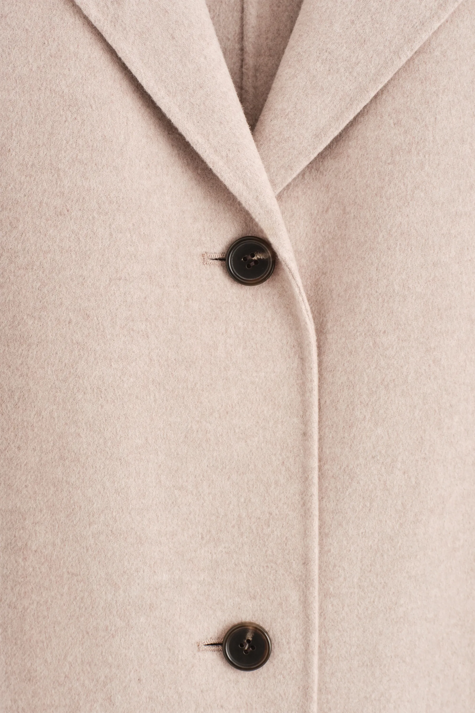 MANTEAU LONG EN LAINE DOUBLE FACE - BEIGE CLAIR