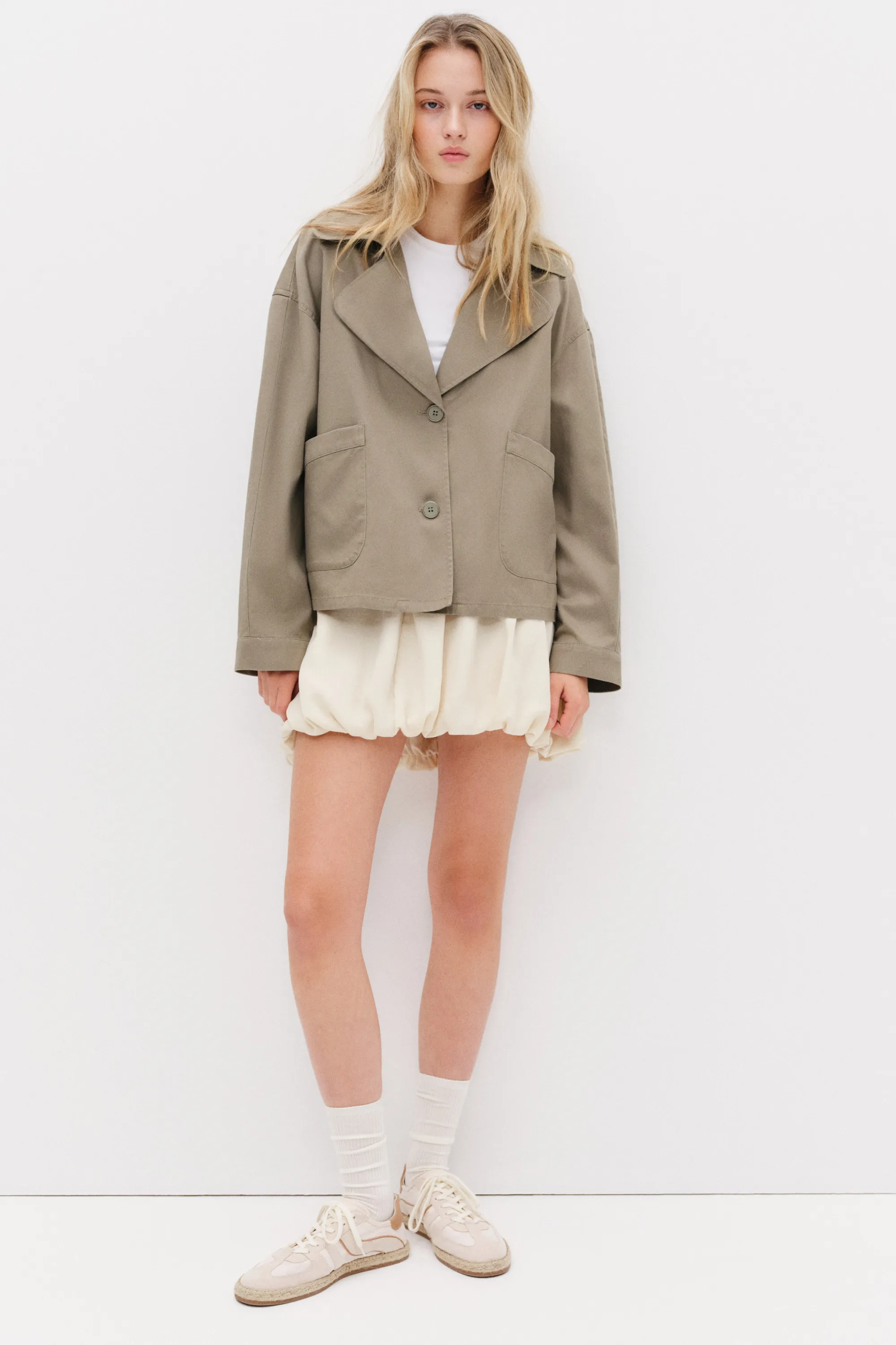 Veste en twill - Vert kaki clair