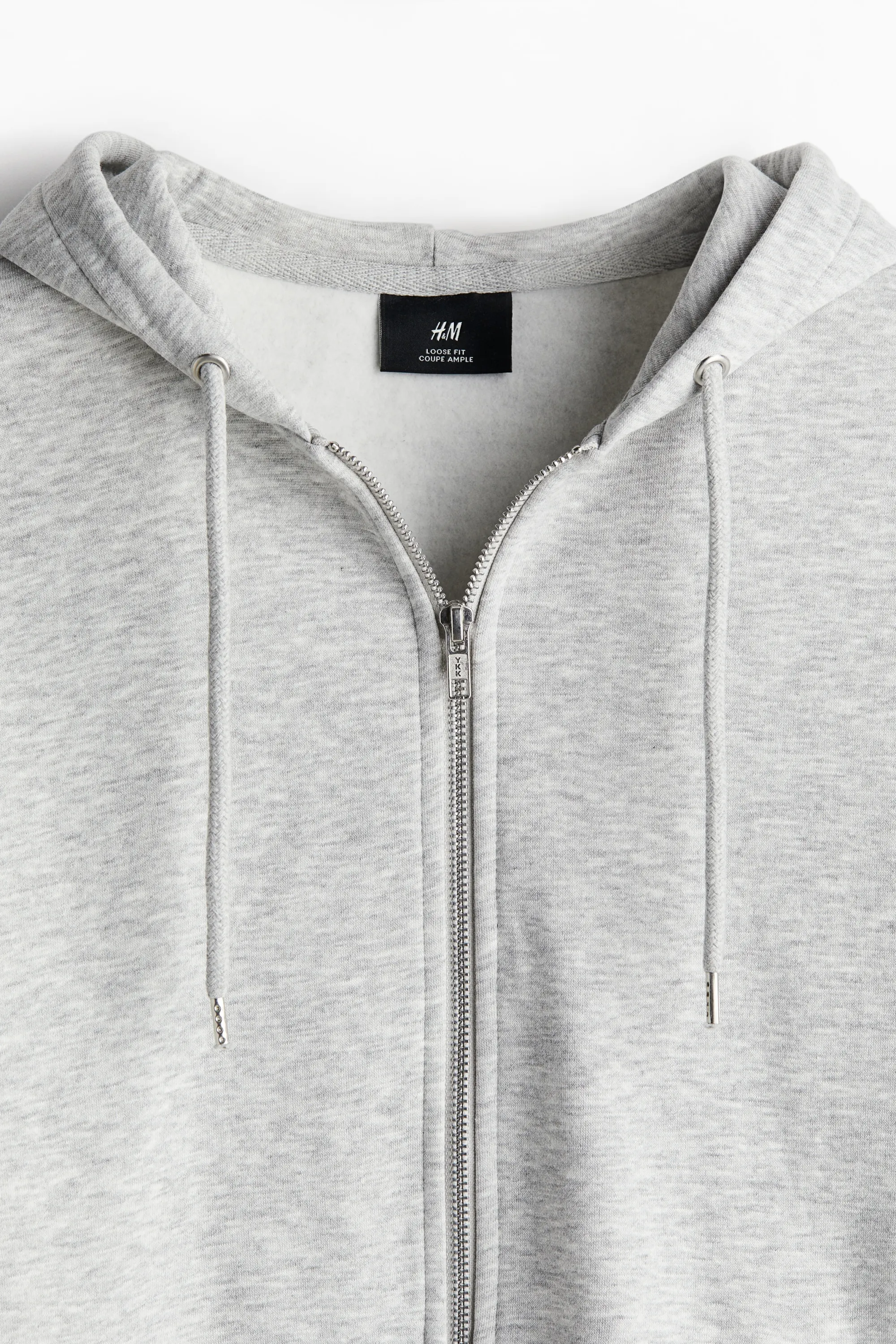 Veste zippée Loose Fit avec capuche - Gris chiné
