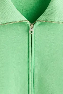 Sweat boxy Loose Fit avec zip - Vert vif — photo 4