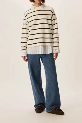 Tee-shirt Felizou Creme/Noir — photo 3