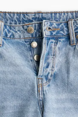 Short Low de longueur genou en denim - Bleu denim clair — photo 2