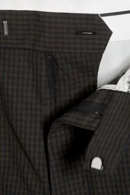 Pantalon chino Felix Barrel - Marron à carreaux — photo 4