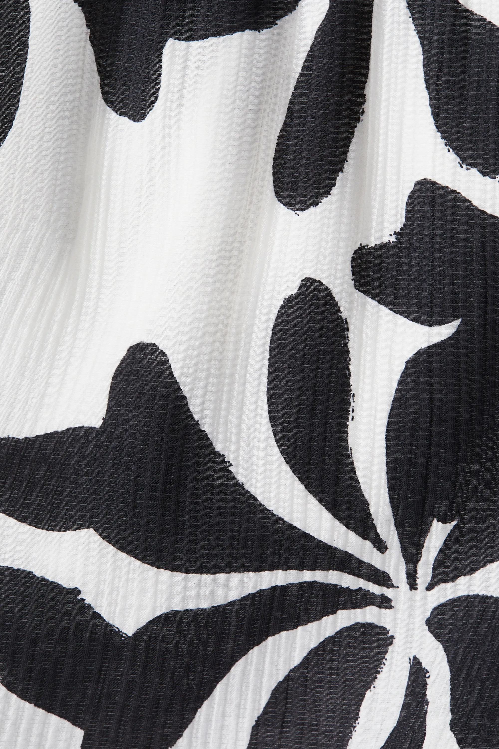 Robe oversize froissée - Blanc/noir/fleuri