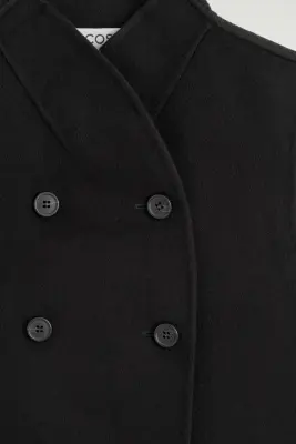 ROBE COURTE EN LAINE MÉLANGÉE DOUBLE FACE - NOIR — photo 5